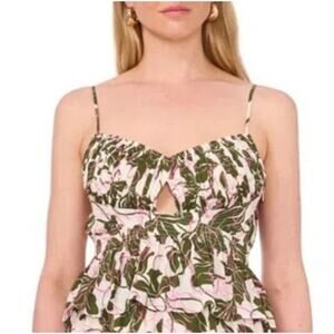 Parker floral spaghetti trap tank top with cut out in center. Size 8. NWOT.